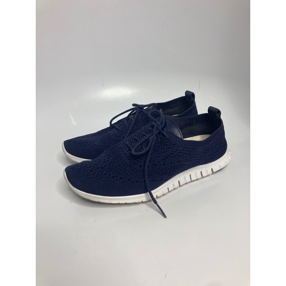 Cole Haan Zerogrand Oxford Womens 8B Navy Blue Excellent Knit Stitchlite Sneaker